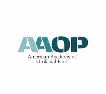 The image displays the logo of the American Academy of Orofacial Pain, featuring stylized "AAOP" letters in blue tones with text beneath.