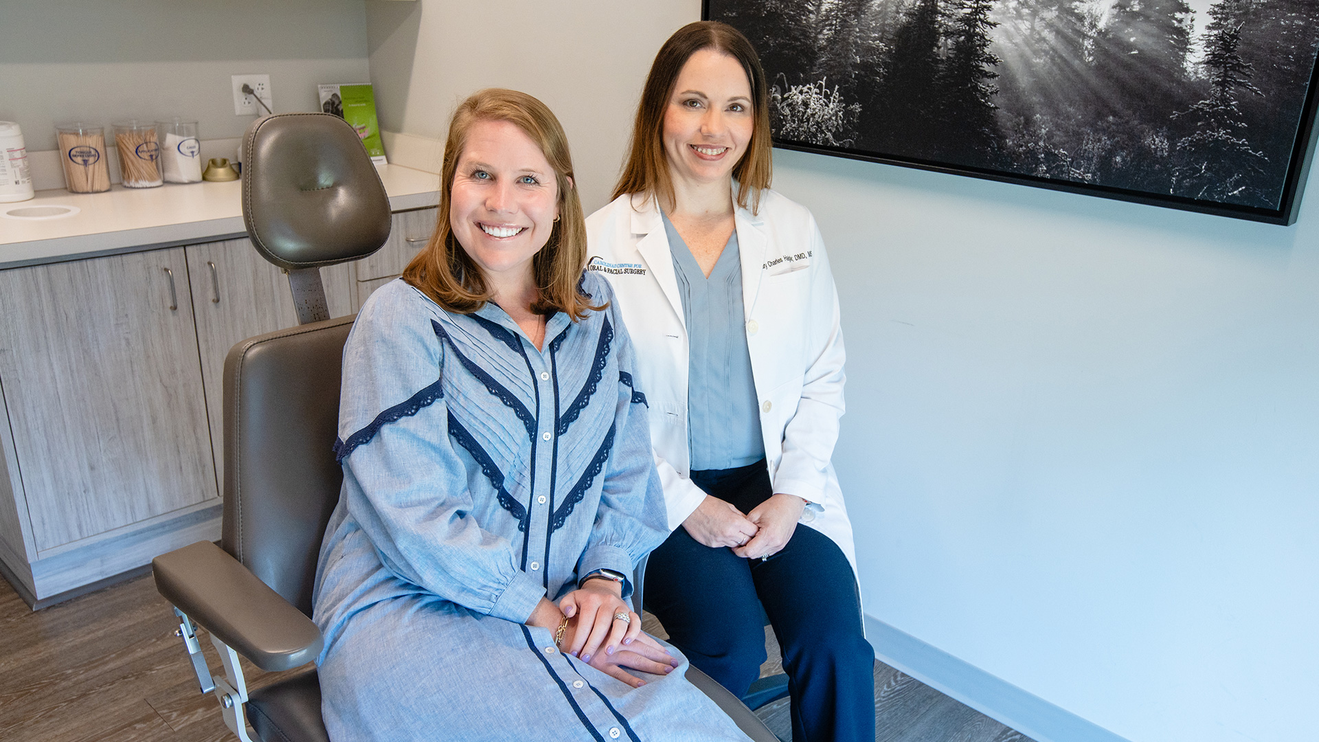 Dr. Mary Haigler, Orofacial Pain Specialist in Greenville, SC with patient.